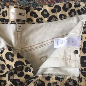 Cheetah denim shorts